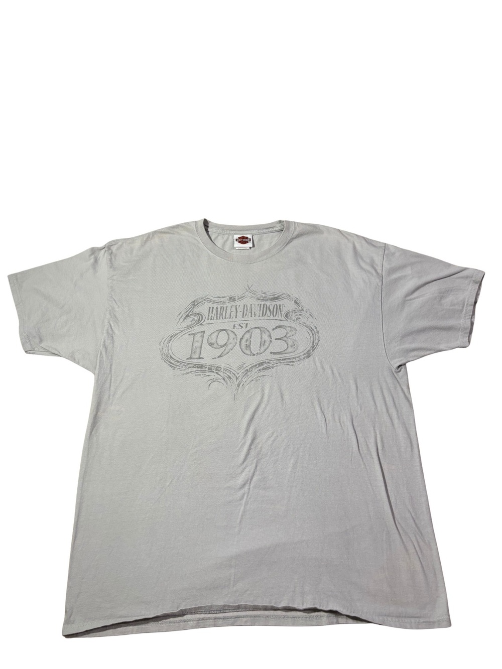 2012 Harley-Davidson Light Gray Short Sleeve Tee with 1903 Graphic